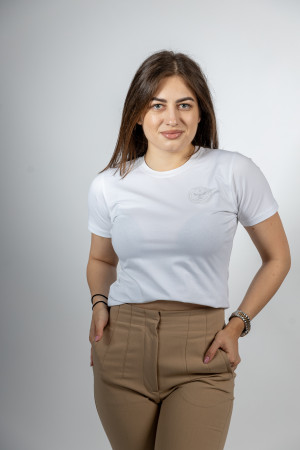 Tricou alb Basic UMFST PeakSport / Basic white UMFST PeakSport T-Shirt (female)