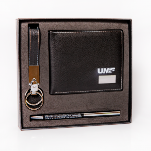Set portmoneu piele, pix, breloc / Leather wallet set with pen and keychain